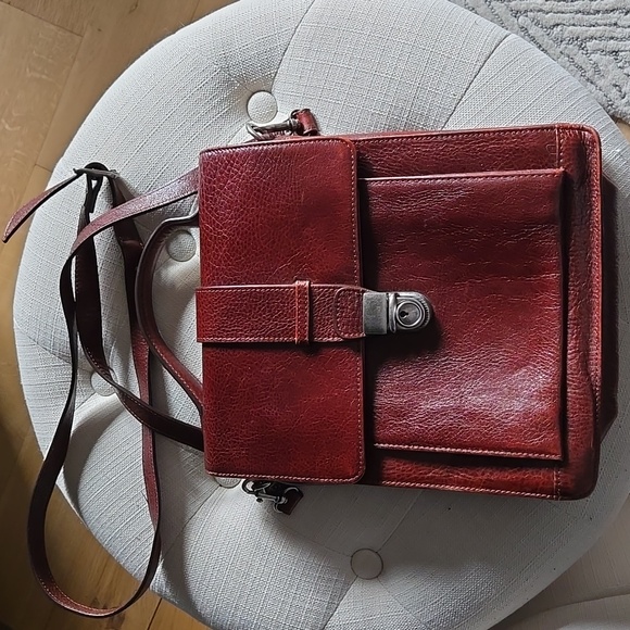 Wilsons Leather Handbags - Vintage Wilson Leather Organizer Portfolio Crossbody Shoulder Bag Briefcase